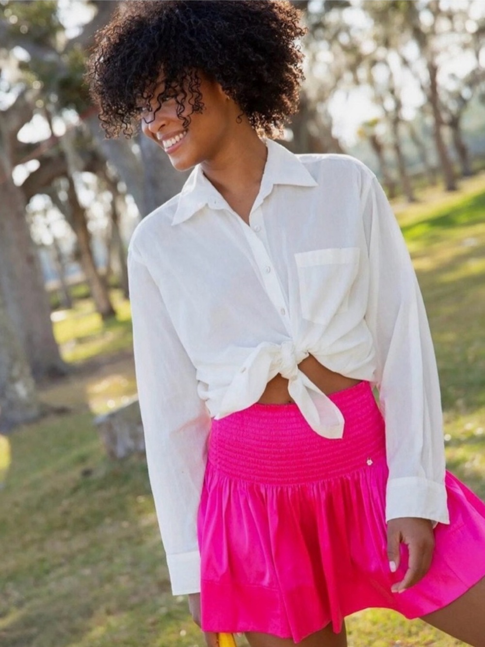 NWT *Flawed Natural Life Daisy Short Skirt Satin Hot Pink XS